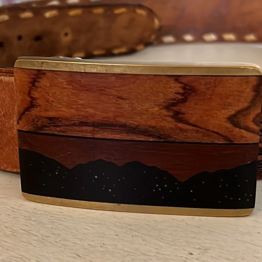 Kenneth Reid Albuquerque New Mexico belt buckle tooled leather western